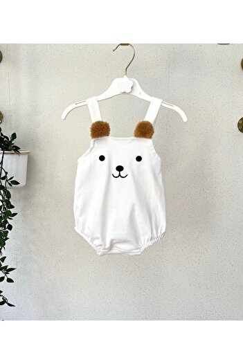 Purenestore Teddy Bear Embroidered Baby Bodysuit with Snap Fasteners