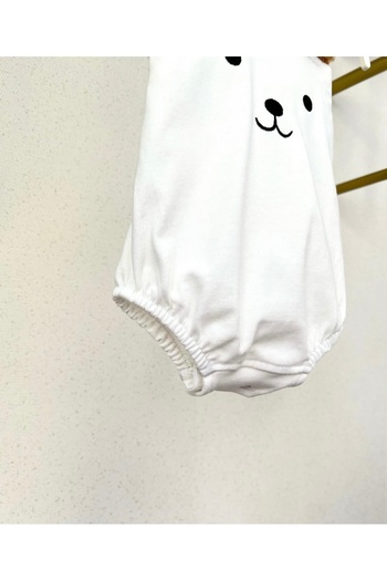 Purenestore Teddy Bear Embroidered Baby Bodysuit with Snap Fasteners