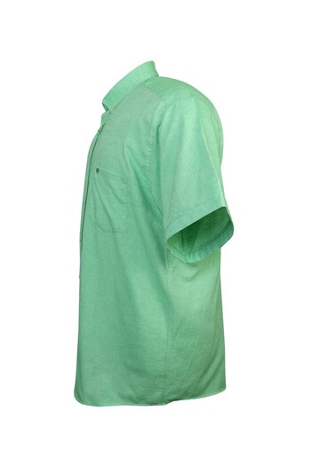 tambattal Plus Size Linen Shirt Short Sleeve Button Collar (Wide Relaxed Fit)