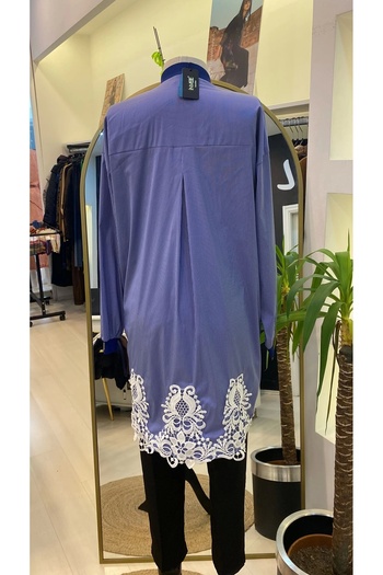 Invee Navy Blue İnvee Shirt - Kupur Detailed, Model 6978