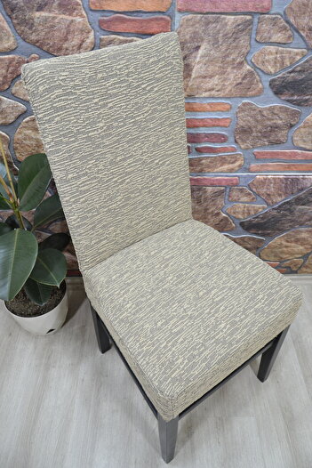 kılıfteks Straight Chair Cover, Jacquard Fabric