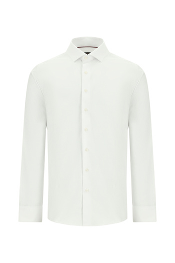 Abdullah Kiğılı Long Sleeve Slim Fit Slim Fit Patterned Cotton Shirt