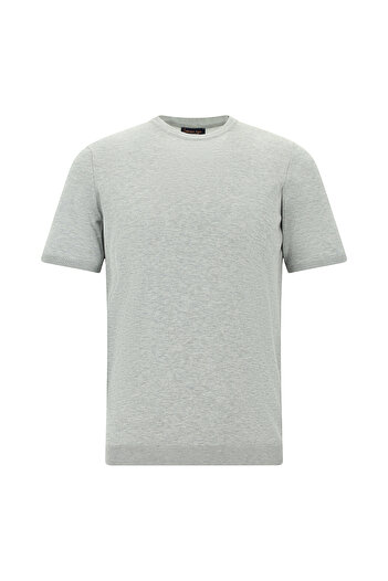 Kiğılı Crew Neck Slim Fit Slim Fit Cotton T-Shirt