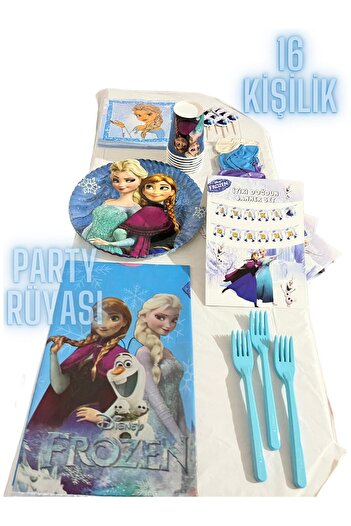 partyrüyası Σετ γενεθλίων με θέμα Frozen Elsa Frozen για 16 άτομα