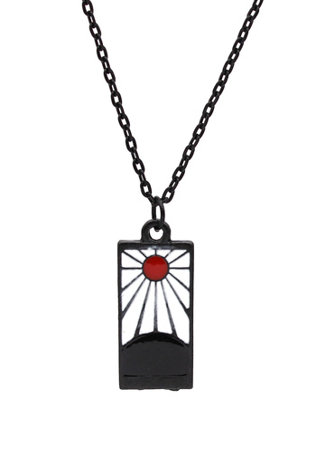 Rua Jewelry Demon Slayer Anime Kimetsu No Yaiba Blade Ghost Necklace - Enamel Black-Black Color Classic with Chain