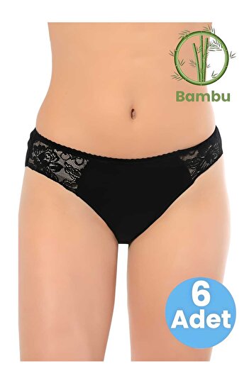 Uniquetrenders Жіночі трусики з бамбукового мережива, 6 шт.