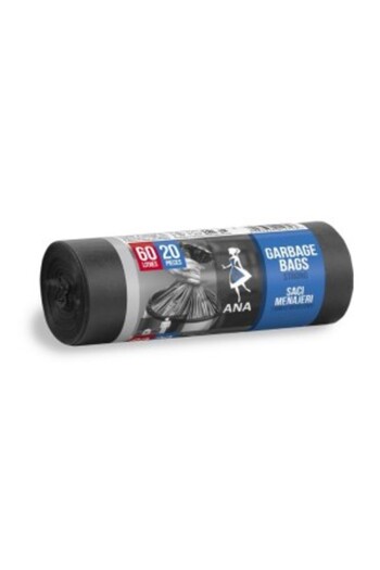Venus Dsh Black Hdpe Garbage Bag 60 L, 20 Pcs (Sp) - 037186