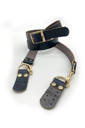 Nusrat Bilişim Navy Blue Light Gold Metal - Ρυθμιζόμενη μακριά λαβή από γνήσιο δέρμα 2,3X130 Αξεσουάρ τσάντας