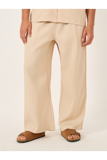 Take Two By Styli Solid Elastic Waistband Wide Leg Trousers