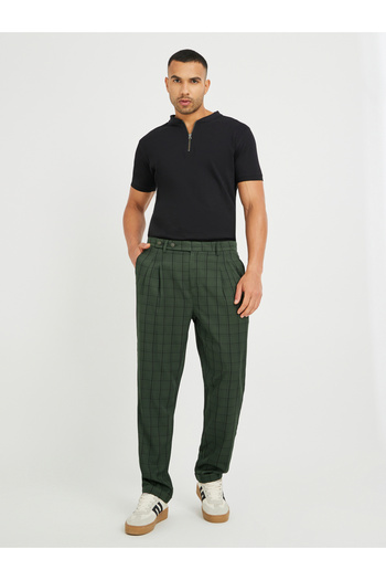 Take Two By Styli Checked Print Slant Pocket Pants