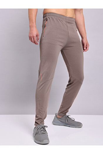 Technosport By Styli Men Brown Solid Elasticated Waistband Track Pants