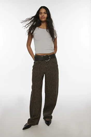 september island Leopard Pattern - Regular Waist Denim Trousers