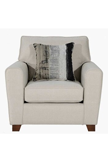 soufa dibaj Side Chair| swedish wood and Linen - Beige - 90x90x90 cm