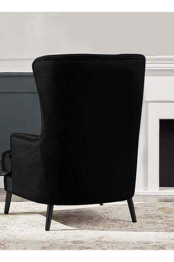 House One Velvet Royal Chair with Wingback and Arms