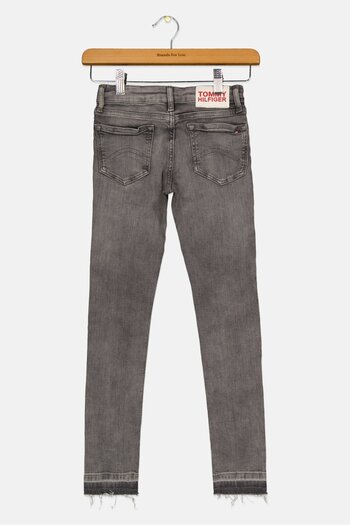 Tommy Hilfiger Toddlers Girls Skinny Fit Washed Jeans, Grey