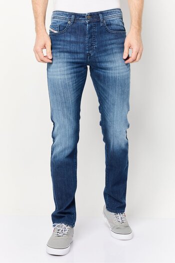 Diesel Men Buster Tapered Stretchable Denim Jeans, Washed Blue