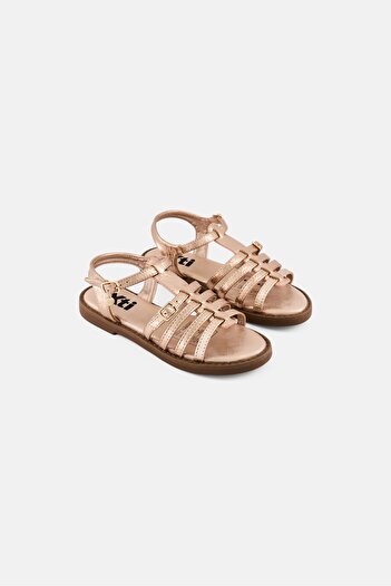 XTI Kids Girl Adjustable Buckle Sandals, Rose Gold