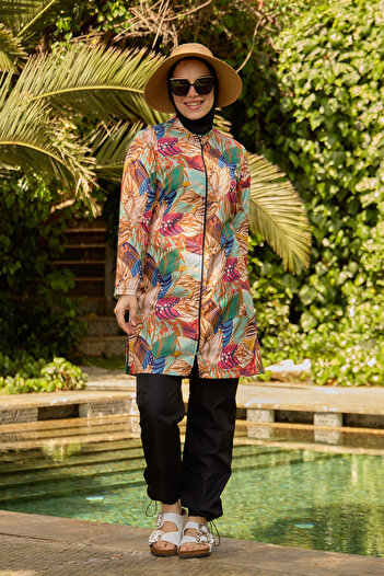 Starinci Mayo Spring Patterned Woven Hijab Swimsuit