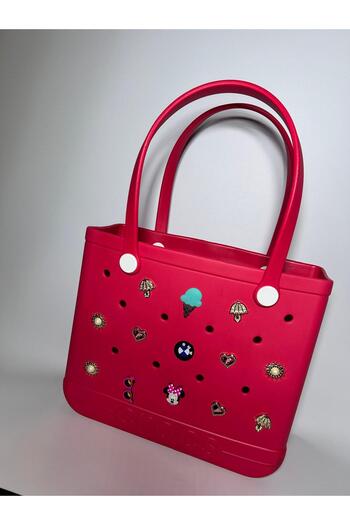 Madam Kifi Croslite Plastic Beach Bag Fuchia