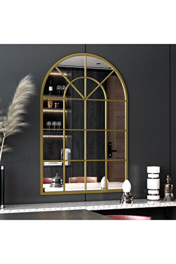 Marsah Home Ravel Arched Window Mirror 120x80 Cm Gold