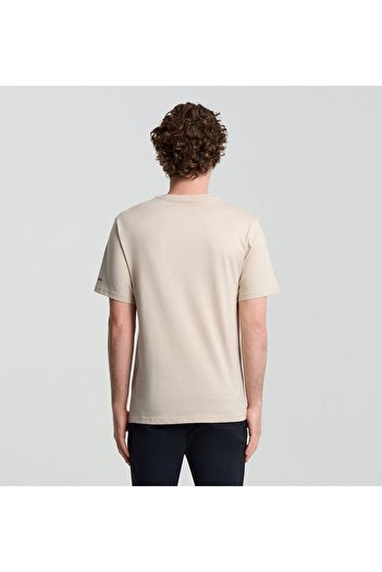 Columbia Men's Beige Short Sleeve T-Shirt T-Shirt