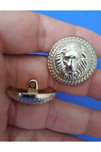 İMREN AKSESUAR 2.5 cm Lion Figured Bottom Leg Hanger Coated Metal Button 6 Pieces