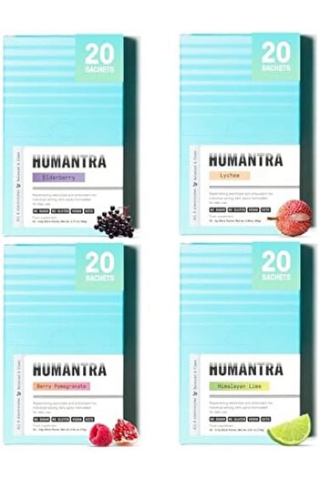 Humantra Hydration Packets, Zero Sugar Electrolyte Hydration Multiplier w/Essential Minerals, 4Packs