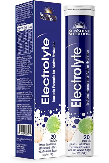 Sunshine Nutrition Isotonic Electrolyte Effervescent, 20 Tablets (Package May Vary)