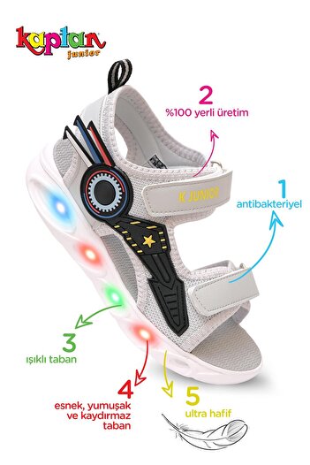 KAPTAN JUNIOR Baby Boy Children's Lighted Shoes Sandals Bvte 600