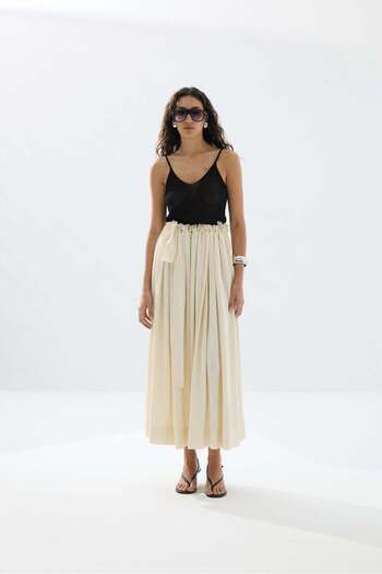 Tailors Room Tie-Up Skirt - Ecru