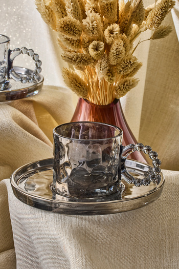 Perotti Ringo Stone Smoked 6-Piece Bead Handle Coffee Cup