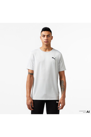 Puma Active Small Logo Tee - Gray Men's T-Shirt