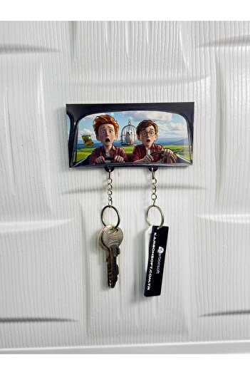 karbonsoft Spectacled Sorcerer and Red Companion Charming Adventure: Enjoyable Journey Keychain