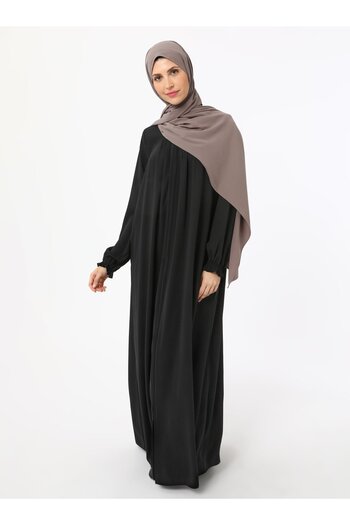 Refka Classic Ferace with Zipper Detail - Black - Refka