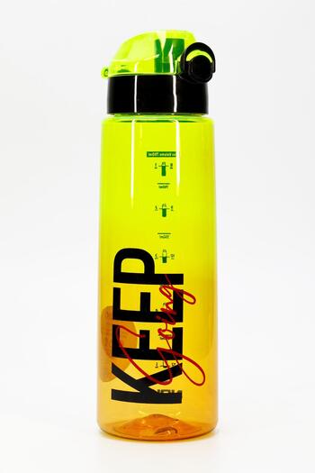 Telvesse Water Flask Tritan Wide Mouth Water Bottle Graffiti Sports Flask Waterer Bpa-Free 800 ml Yellow 0104