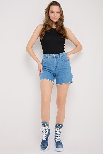 StarBlueMooN KADIN KOT BOT YAZLIK STRIP DETAYLI FASHION BOT