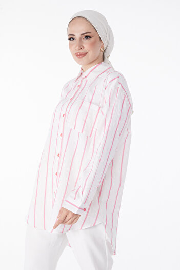 TOFİSA Single Pocket Tunic Pink - 25242
