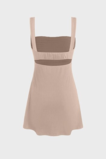 Hiccup Gathered Square Neck Mini Dress