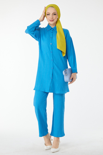 TOFİSA Bead Detailed Double Suit Blue - 24505