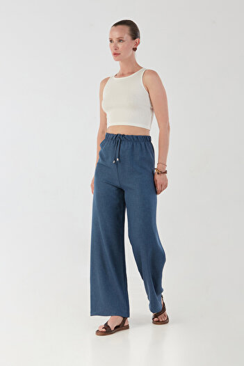 Fulla Moda Elastic Waist Palazzo Trousers