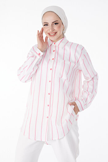 TOFİSA Single Pocket Tunic Pink - 25242