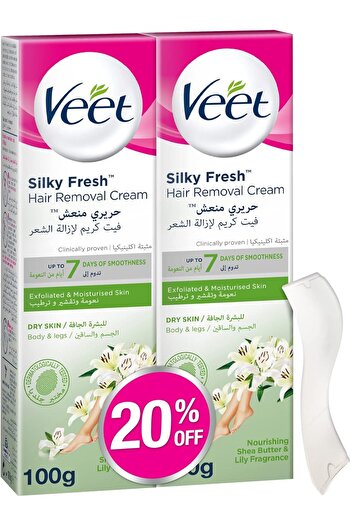 Veet Silk & Fresh Hair Removal Cream for Dry Skin - Body and Legs, 100 Grams