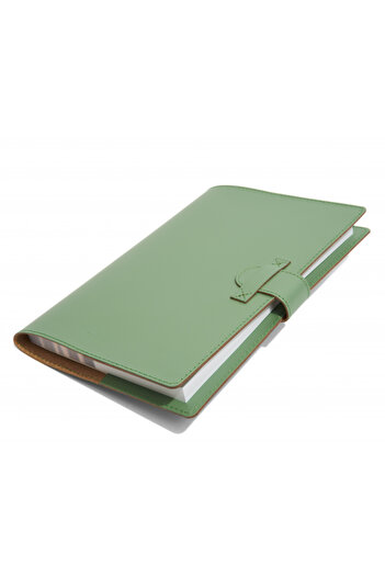Natural Agenda with recycled natural leather cover, green