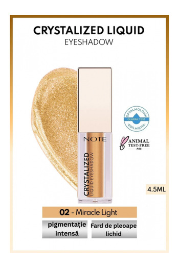NOTE Note Cosmetics Crystalized Metallic Liquid Eye Shadow -02 Miracle Light