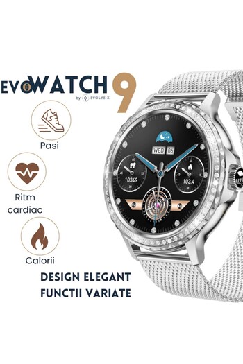 Evolve-x Smartwatch For Women Evowatch9, Apeluri Si Notificari Bluetooth, Monitorizare Sanatate