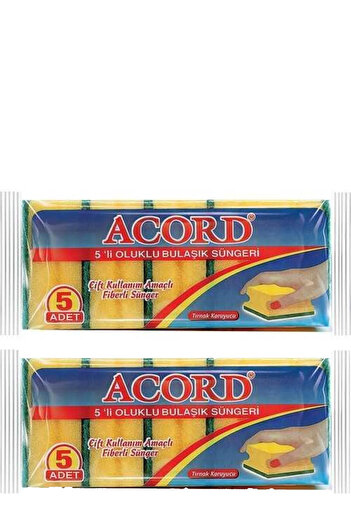Acord Dish Sponge Corrugated Pk: 5 Pieces (2 Packs)