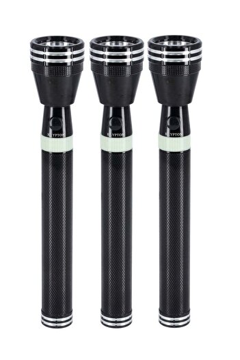KRYPTON Rechargeable Led Flashlight 3 Hours Working Unbreakable Lens Rechargeable Battery 1900mah 30