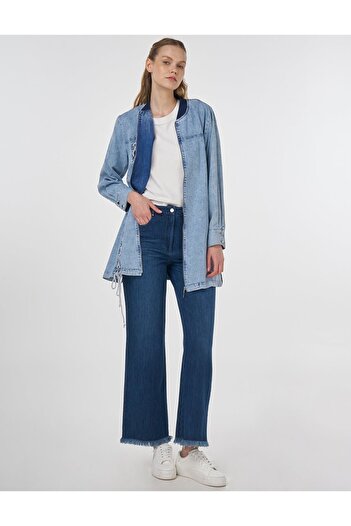 Kayra Lace Detailed Lyocell Jacket Towel Wash