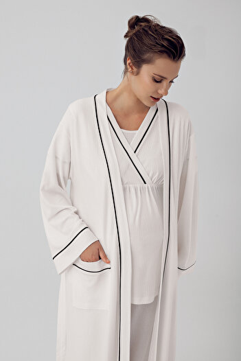 Artış Flexible Viscous Short Sleeve Maternity Pajama Set