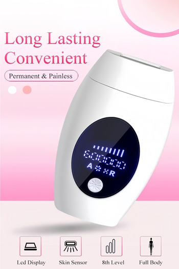 COOYA IPL Laser Hair Removal Device, With 8-Level Energy, 600,000 Flashes, 2 Modes, Painless, white